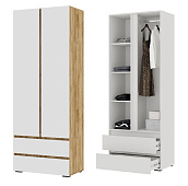 Шкаф Лаванда 2х створчатый ШК 01 (Крафт золотой/Белый)