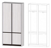 Шкаф Бостон 2-х створчатый ШК-02 (Анкор светлый)