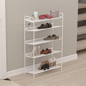 Подставка для обуви Женева-25 5-ти полочная (Белый)							