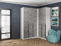 шкаф угловой мадрид угол прямой белый+ателье